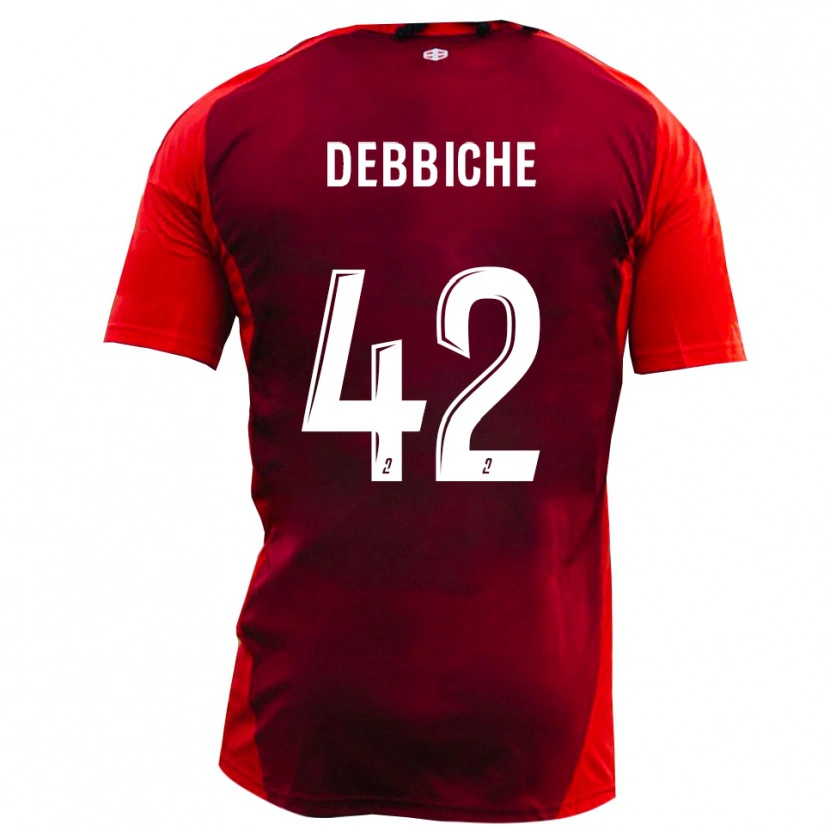 Danxen Femme Maillot Wael Debbiche #42 Rouge Bourgogne Tenues Domicile 2025/26 T-Shirt