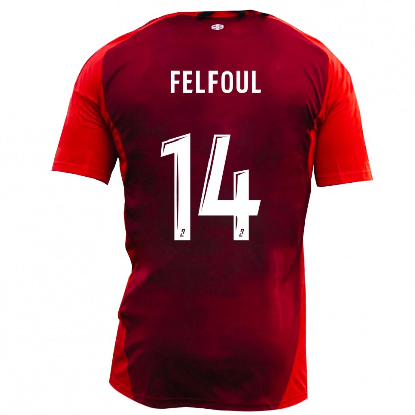 Danxen Femme Maillot Wassim Felfoul #14 Rouge Bourgogne Tenues Domicile 2025/26 T-Shirt