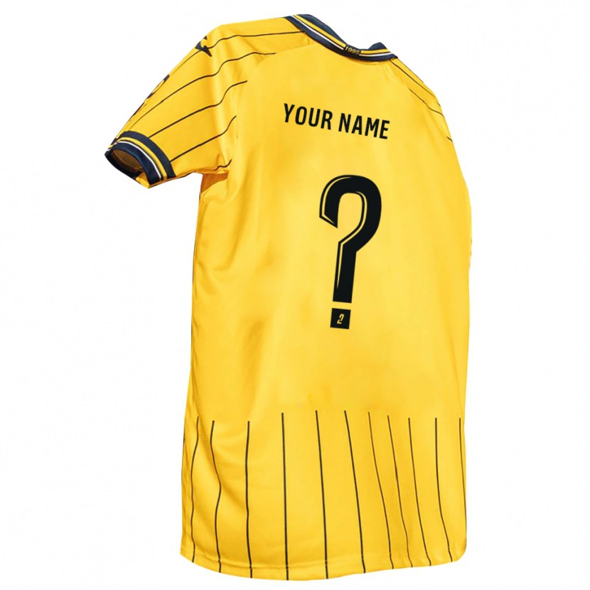 Danxen Femme Maillot Votre Nom #0 Jaune Marine Tenues Domicile 2025/26 T-Shirt