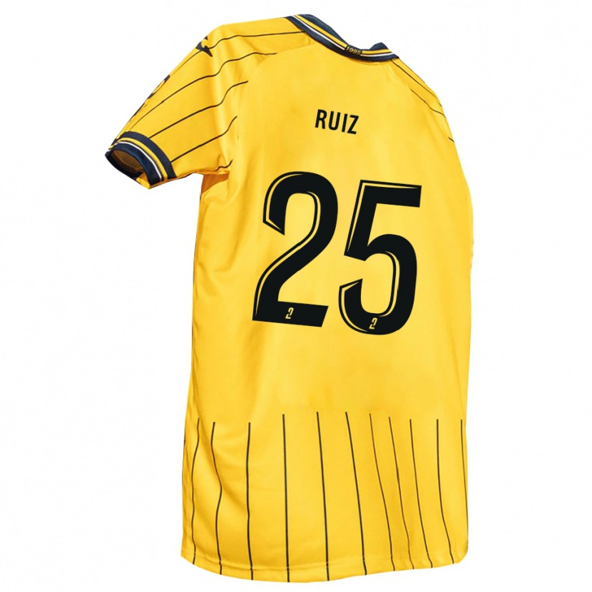 Danxen Femme Maillot Jean Ruiz #25 Jaune Marine Tenues Domicile 2025/26 T-Shirt