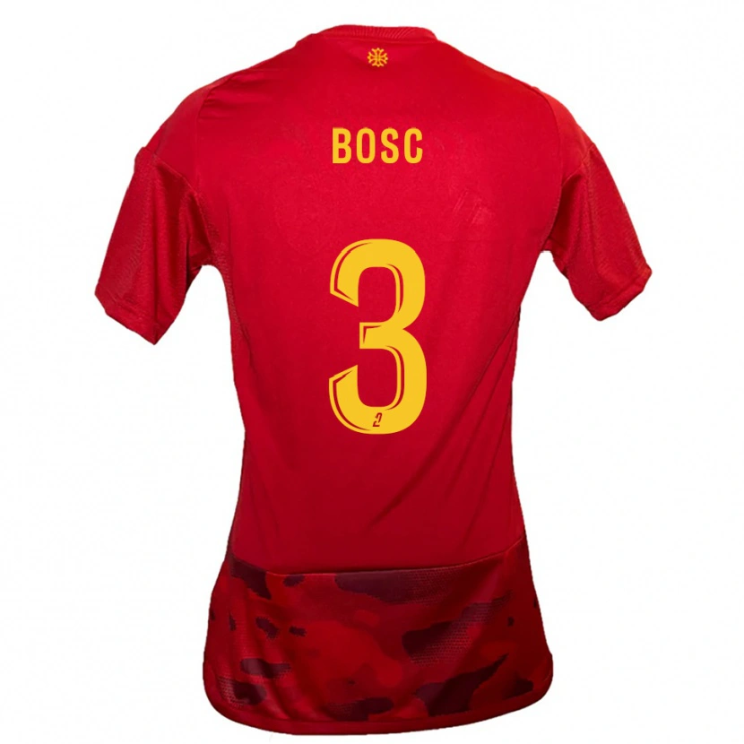 Danxen Femme Maillot Tom Bosc #3 Rouge Jaune Tenues Domicile 2025/26 T-Shirt