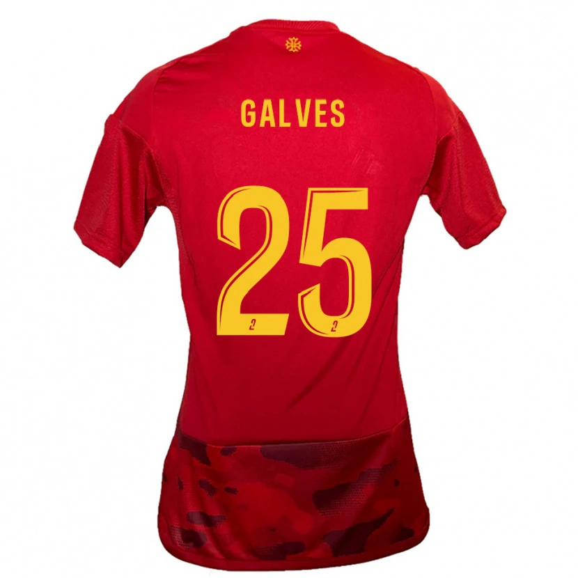 Danxen Femme Maillot Nolan Galves #25 Rouge Jaune Tenues Domicile 2025/26 T-Shirt
