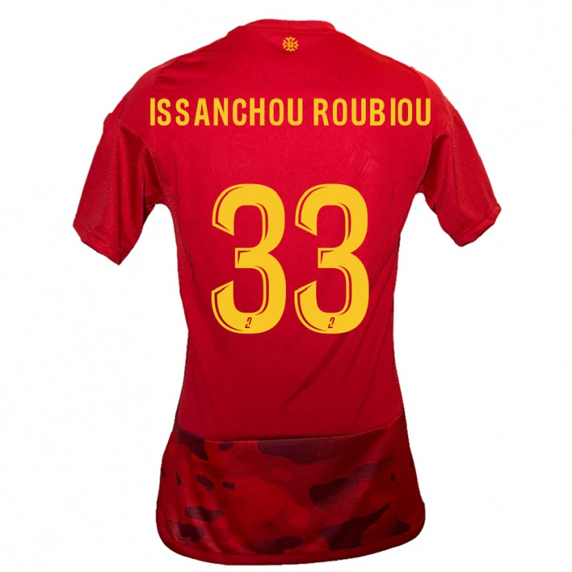 Danxen Femme Maillot Corentin Issanchou Roubiou #33 Rouge Jaune Tenues Domicile 2025/26 T-Shirt