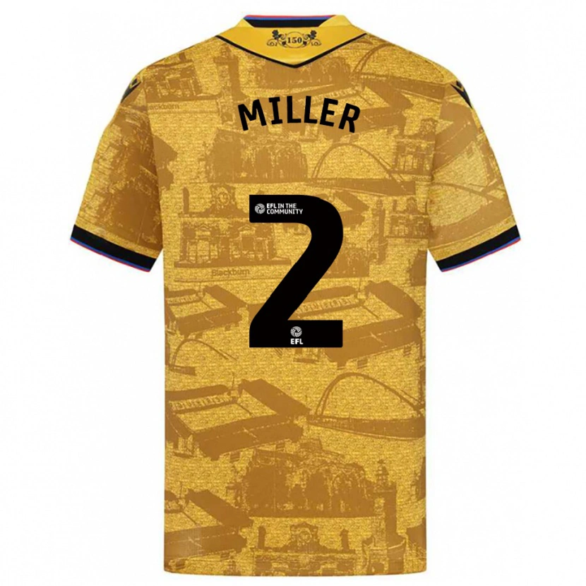 Danxen Femme Maillot Lewis Miller #2 Or Noir Tenues Extérieur 2025/26 T-Shirt