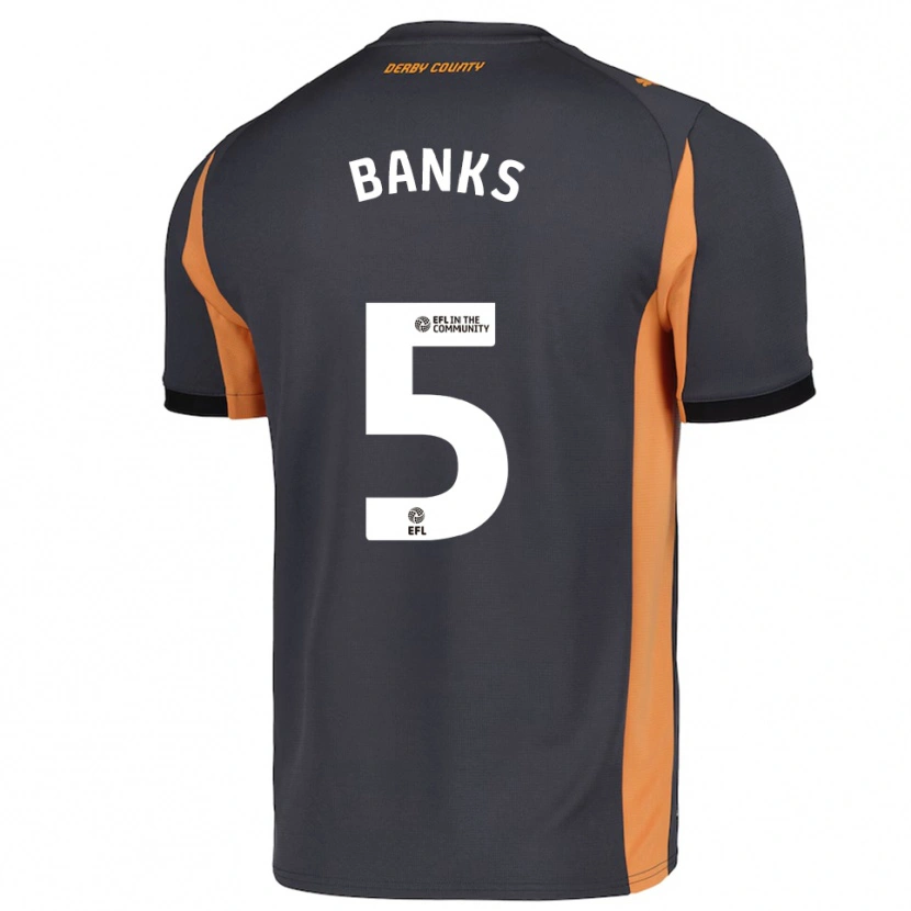 Danxen Femme Maillot Luke Banks #5 Gris Orange Noir Tenues Extérieur 2025/26 T-Shirt