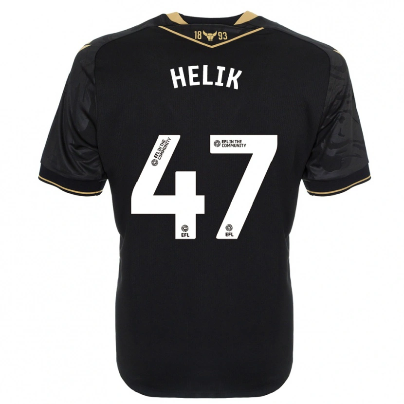 Danxen Femme Maillot Michal Helik #47 Noir Or Tenues Extérieur 2025/26 T-Shirt