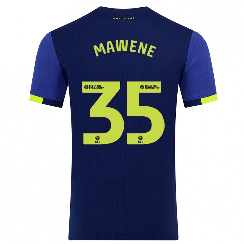 Danxen Femme Maillot Noah Mawene #35 Marine Jaune Tenues Extérieur 2025/26 T-Shirt