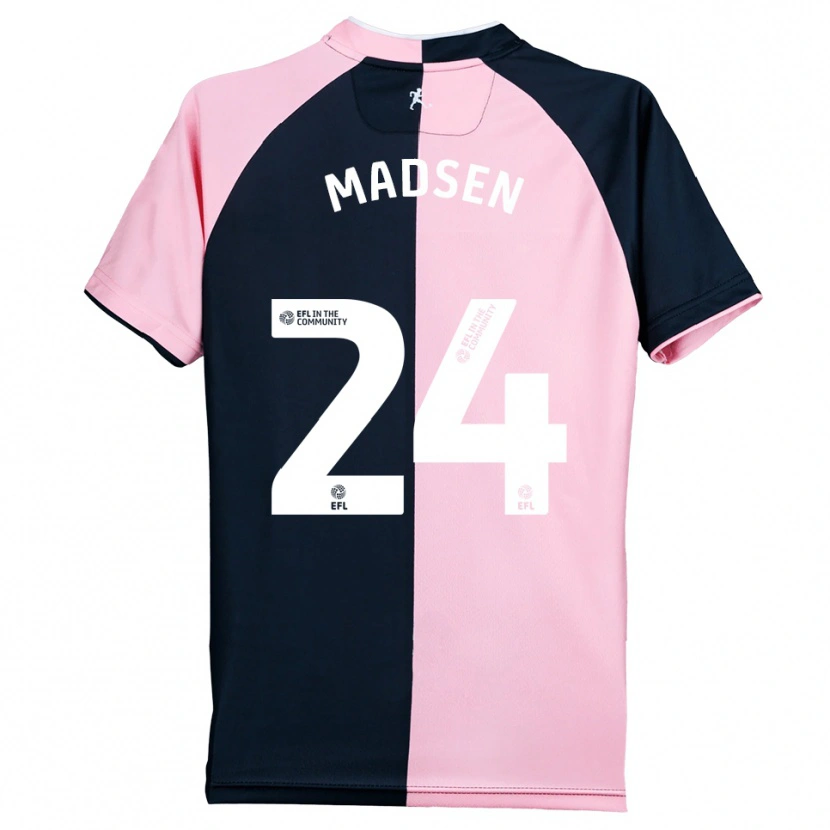 Danxen Femme Maillot Nicolas Madsen #24 Rose Noir Tenues Extérieur 2025/26 T-Shirt