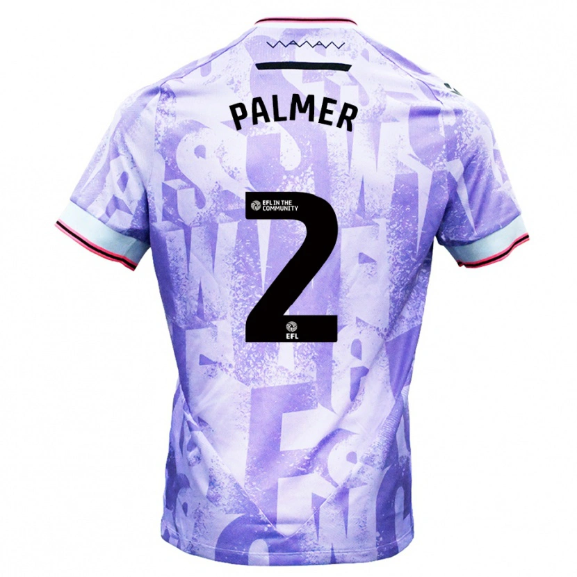 Danxen Femme Maillot Liam Palmer #2 Lilas Blanc Tenues Extérieur 2025/26 T-Shirt