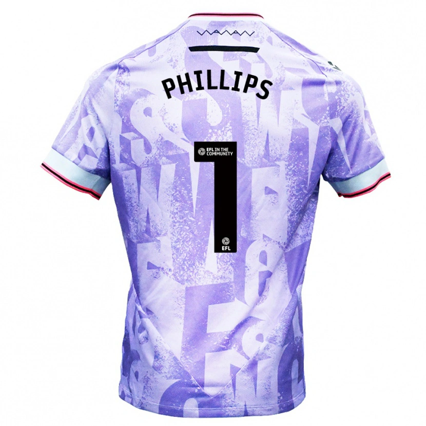 Danxen Femme Maillot Jack Phillips #1 Lilas Blanc Tenues Extérieur 2025/26 T-Shirt