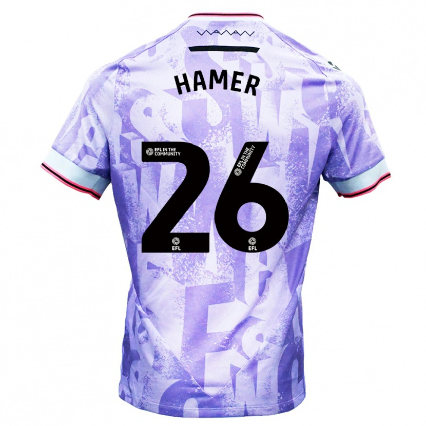 Danxen Femme Maillot Ben Hamer #26 Lilas Blanc Tenues Extérieur 2025/26 T-Shirt