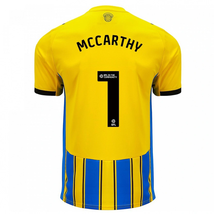 Danxen Femme Maillot Alex Mccarthy #1 Bleu Jaune Tenues Extérieur 2025/26 T-Shirt