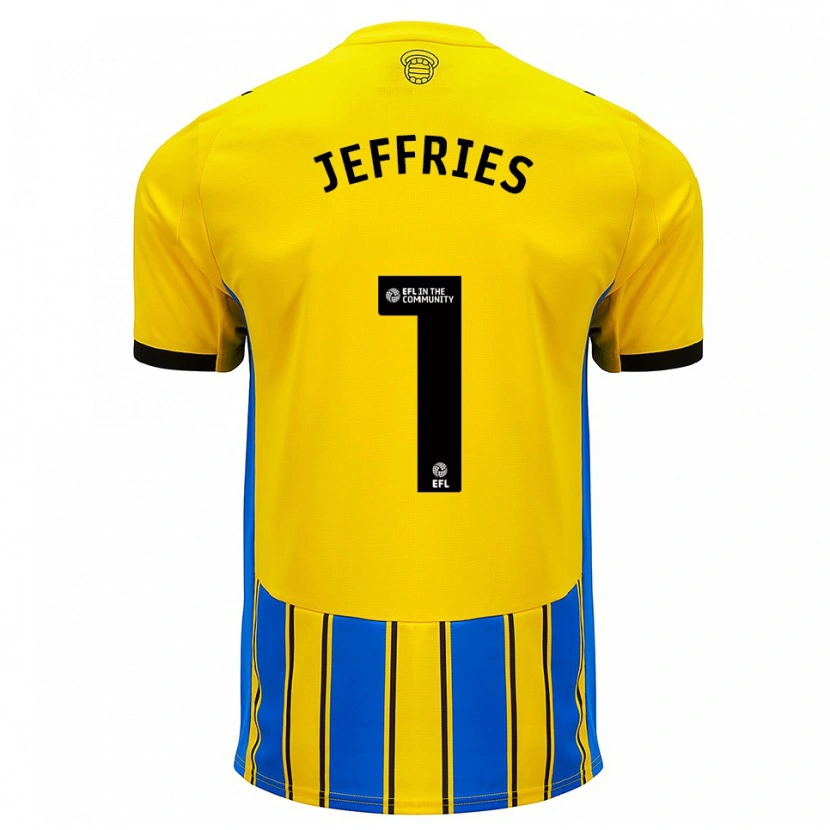 Danxen Femme Maillot Josh Jeffries #1 Bleu Jaune Tenues Extérieur 2025/26 T-Shirt