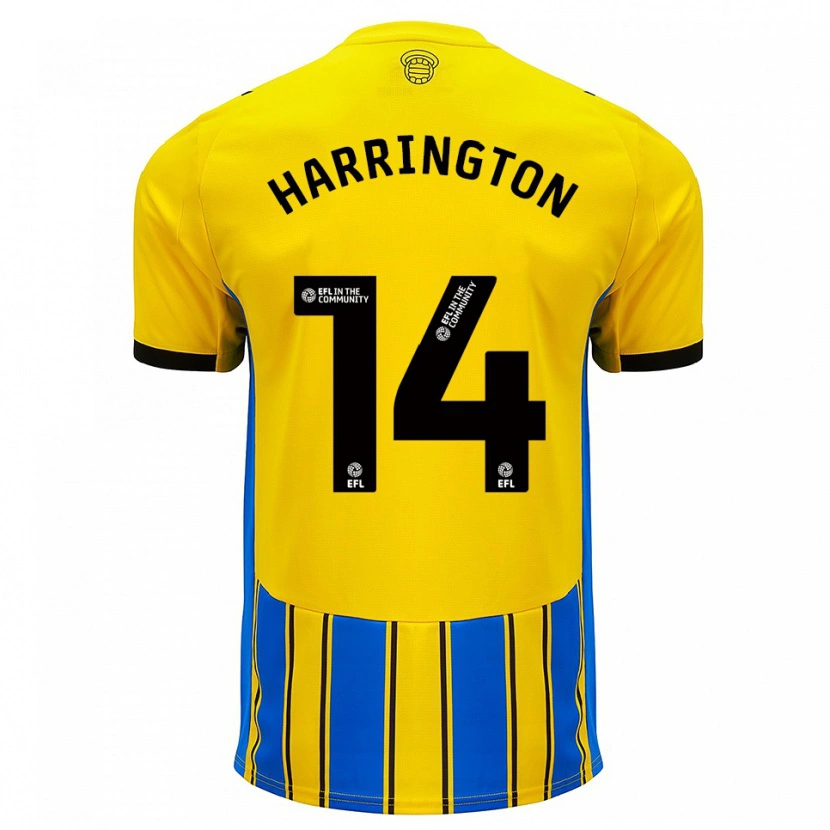 Danxen Femme Maillot Harry Harrington #14 Bleu Jaune Tenues Extérieur 2025/26 T-Shirt