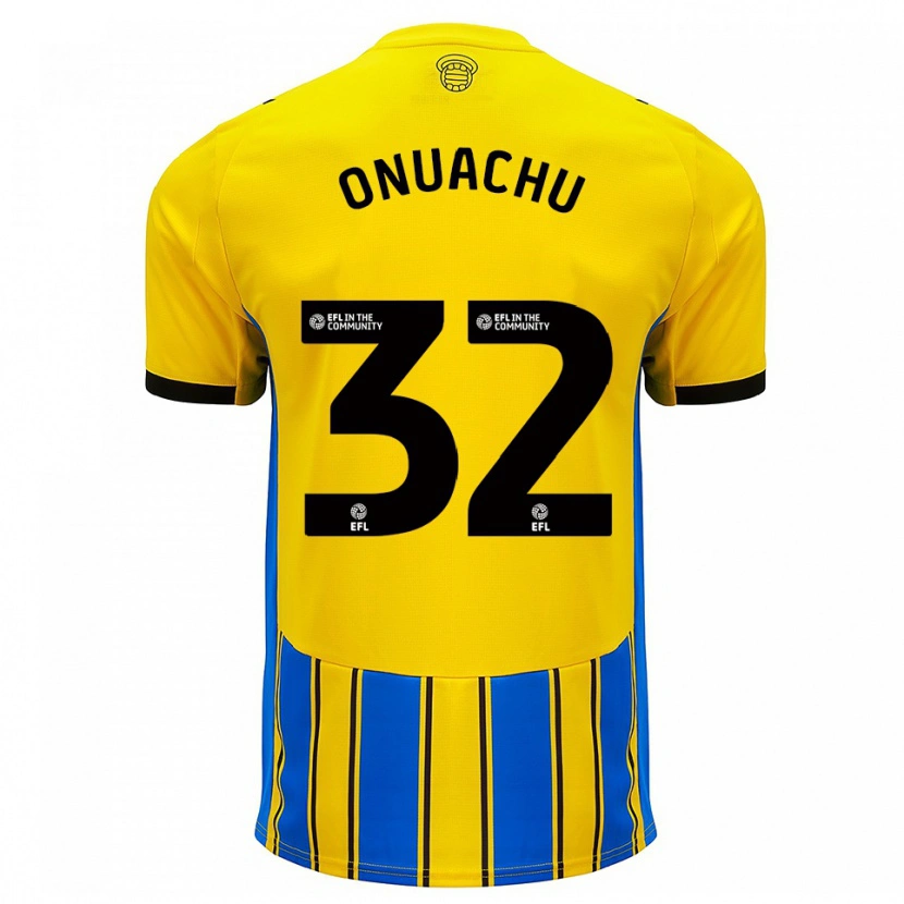 Danxen Femme Maillot Paul Onuachu #32 Bleu Jaune Tenues Extérieur 2025/26 T-Shirt