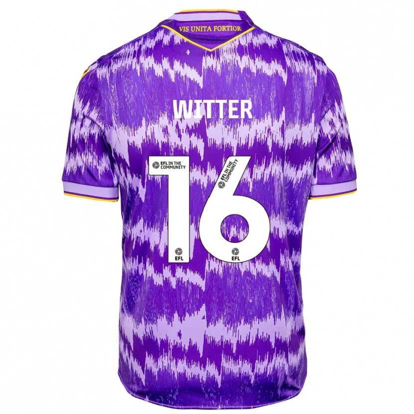 Danxen Femme Maillot Deandre Witter #16 Violet Jaune Tenues Extérieur 2025/26 T-Shirt