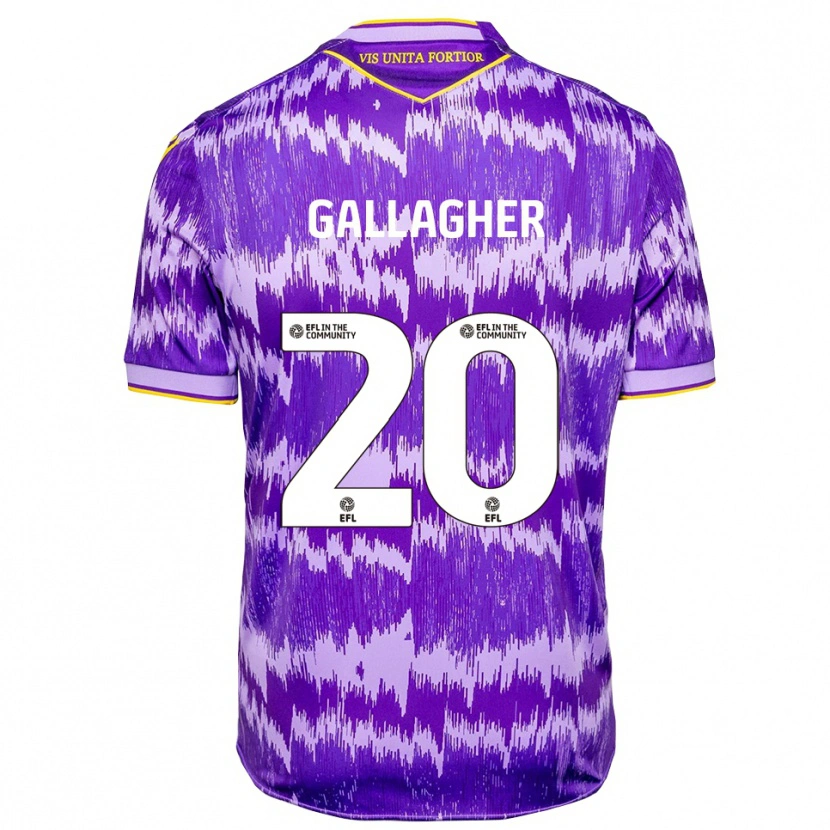 Danxen Femme Maillot Sam Gallagher #20 Violet Jaune Tenues Extérieur 2025/26 T-Shirt