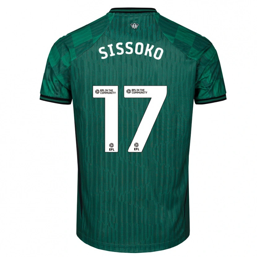 Danxen Femme Maillot Moussa Sissoko #17 Vert Noir Tenues Extérieur 2025/26 T-Shirt