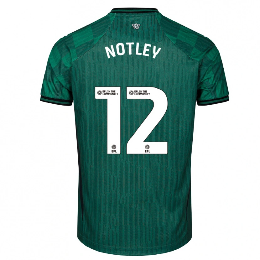 Danxen Femme Maillot Tyler Notley #12 Vert Noir Tenues Extérieur 2025/26 T-Shirt