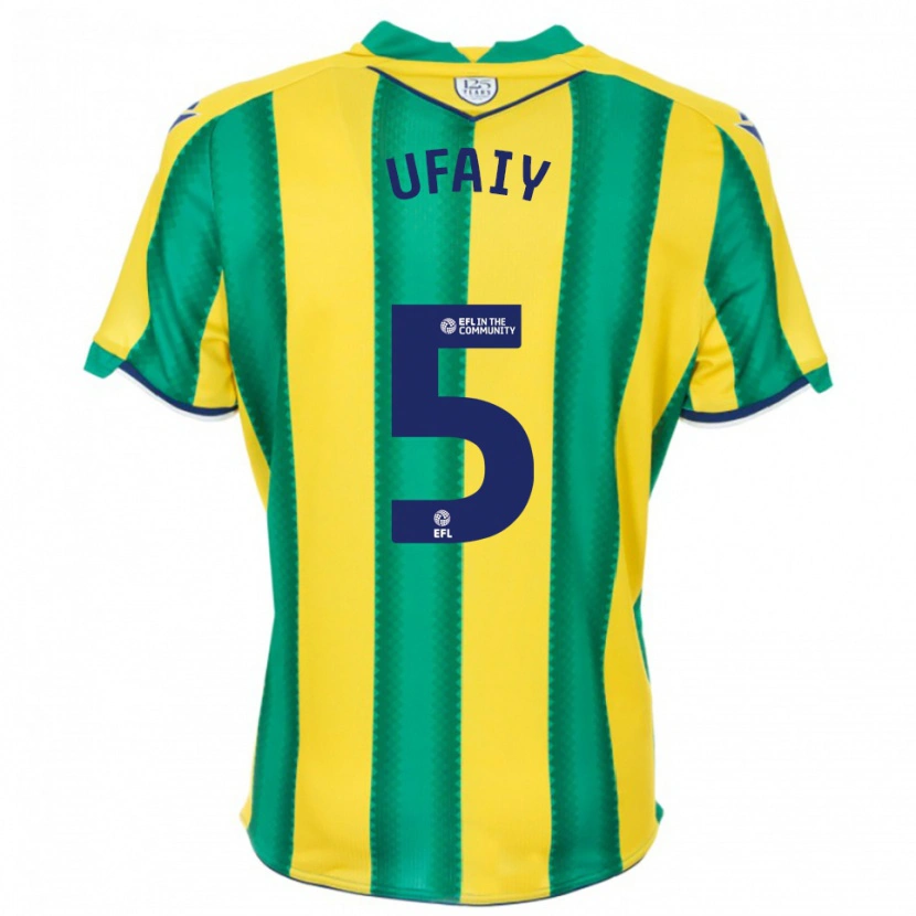 Danxen Femme Maillot Kevin Ufaiy #5 Jaune Vert Tenues Extérieur 2025/26 T-Shirt
