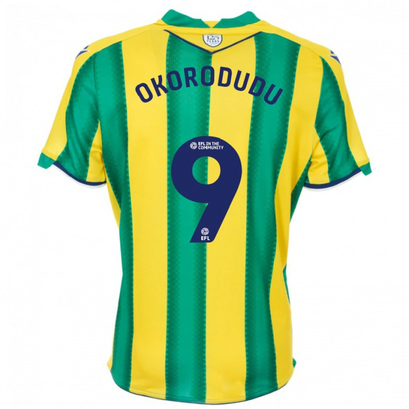 Danxen Femme Maillot Adam Okorodudu #9 Jaune Vert Tenues Extérieur 2025/26 T-Shirt