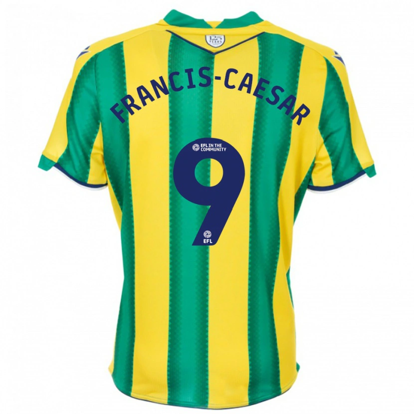 Danxen Femme Maillot Jaiden Francis-Caesar #9 Jaune Vert Tenues Extérieur 2025/26 T-Shirt