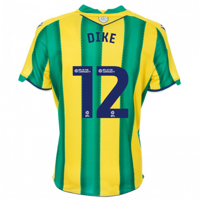 Danxen Femme Maillot Daryl Dike #12 Jaune Vert Tenues Extérieur 2025/26 T-Shirt