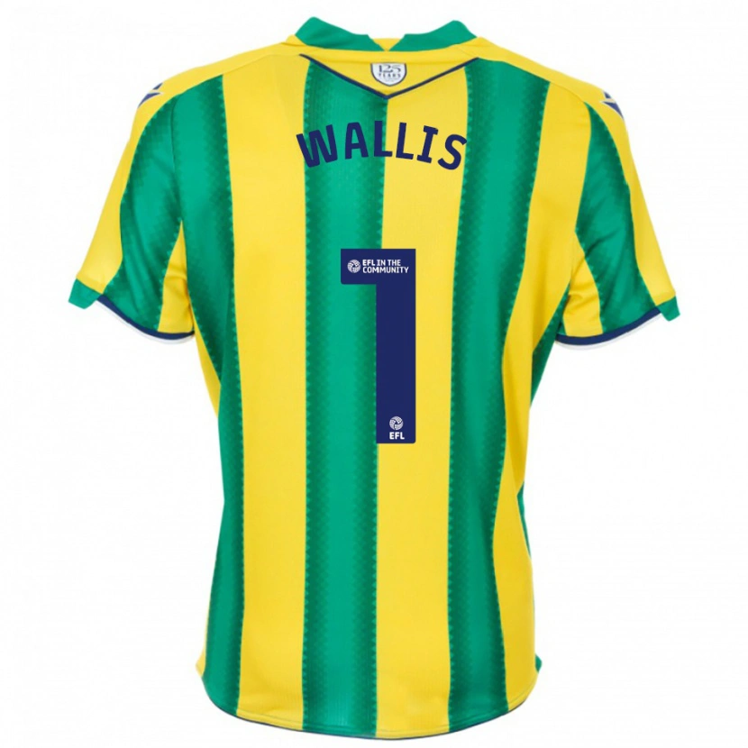 Danxen Femme Maillot Joe Wallis #1 Jaune Vert Tenues Extérieur 2025/26 T-Shirt