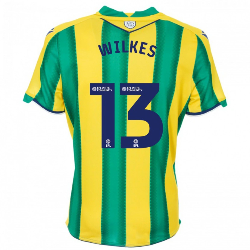 Danxen Femme Maillot Liam Wilkes #13 Jaune Vert Tenues Extérieur 2025/26 T-Shirt