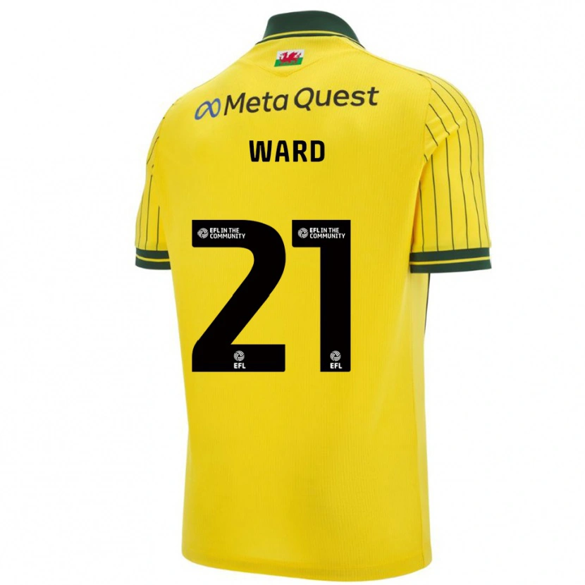 Danxen Femme Maillot Danny Ward #21 Jaune Vert Tenues Extérieur 2025/26 T-Shirt