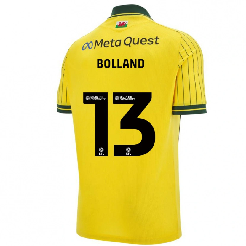Danxen Femme Maillot Charlotte Bolland #13 Jaune Vert Tenues Extérieur 2025/26 T-Shirt