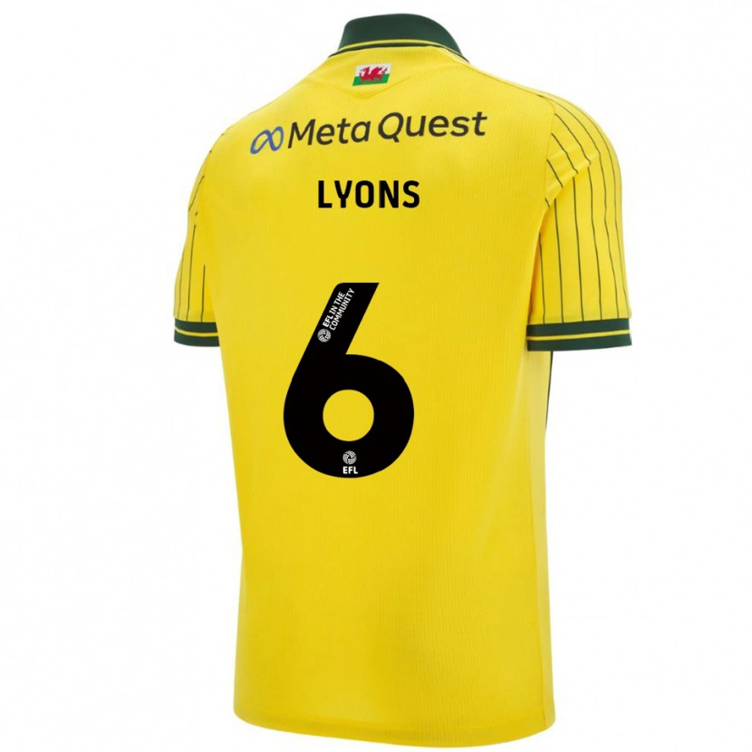 Danxen Femme Maillot Lauryn Lyons #6 Jaune Vert Tenues Extérieur 2025/26 T-Shirt