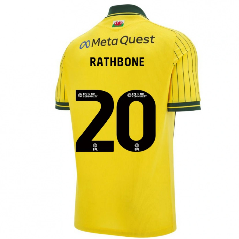 Danxen Femme Maillot Ollie Rathbone #20 Jaune Vert Tenues Extérieur 2025/26 T-Shirt
