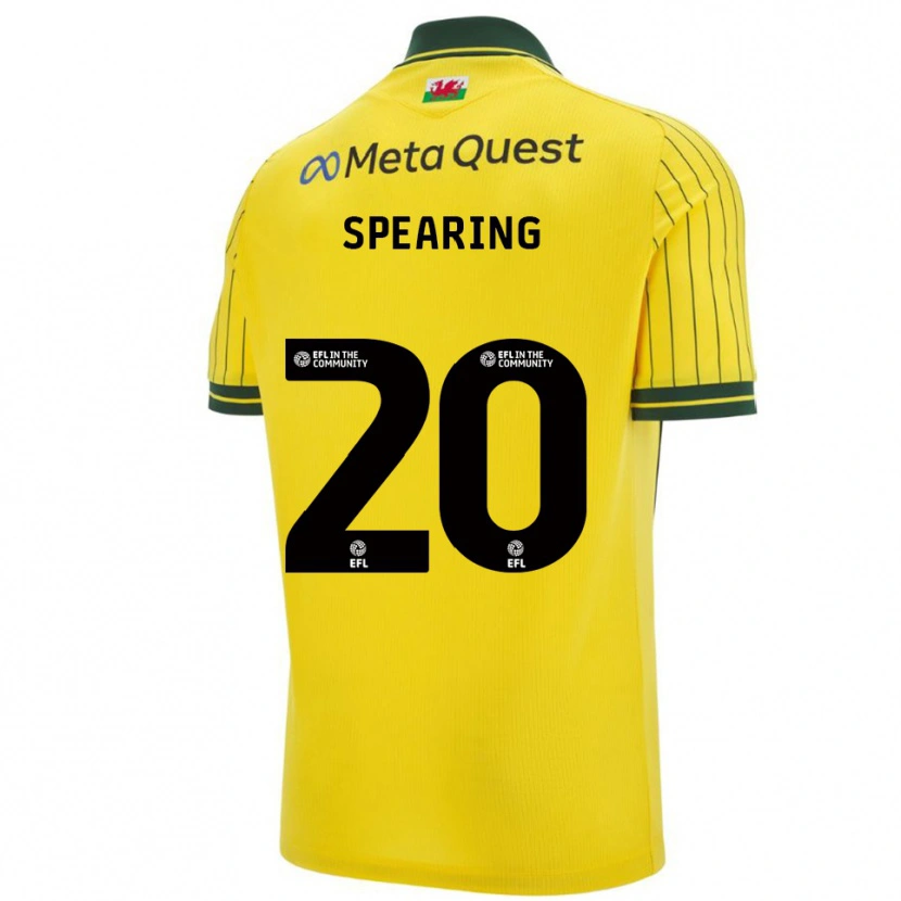 Danxen Femme Maillot Natasha Spearing #20 Jaune Vert Tenues Extérieur 2025/26 T-Shirt