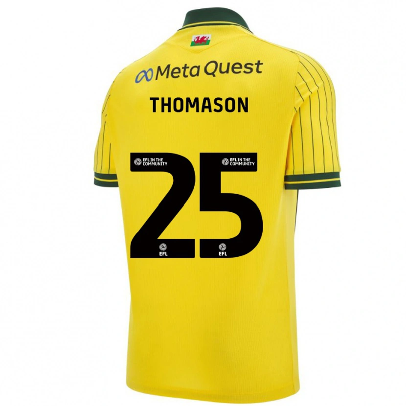 Danxen Femme Maillot George Thomason #25 Jaune Vert Tenues Extérieur 2025/26 T-Shirt