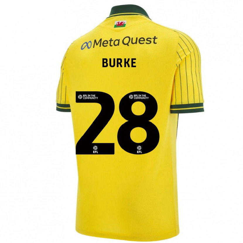 Danxen Femme Maillot Leah Burke #28 Jaune Vert Tenues Extérieur 2025/26 T-Shirt