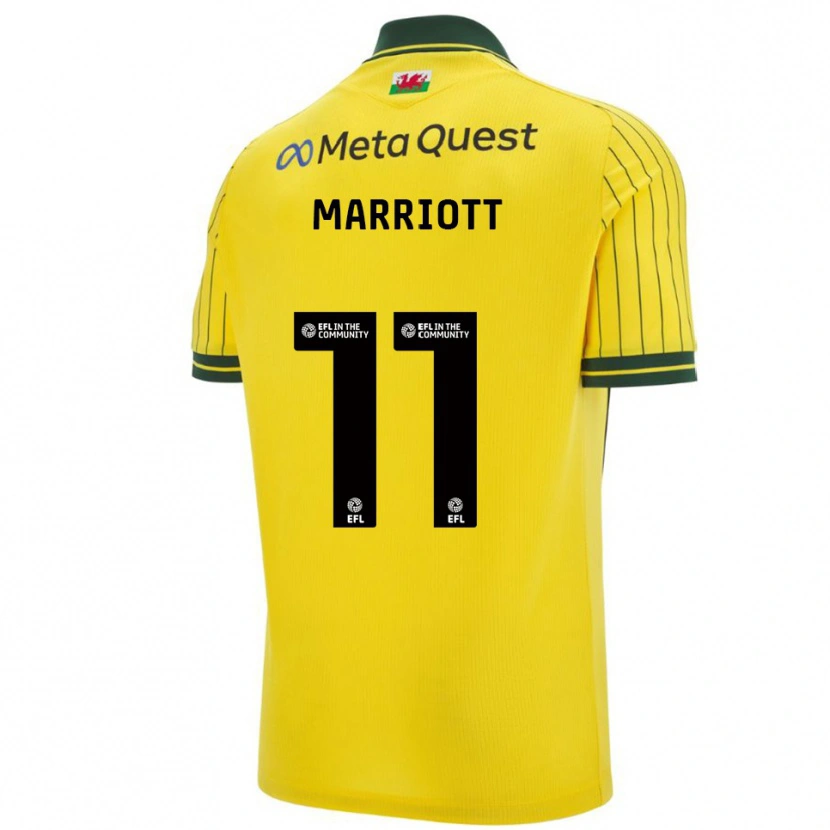 Danxen Femme Maillot Jack Marriott #11 Jaune Vert Tenues Extérieur 2025/26 T-Shirt