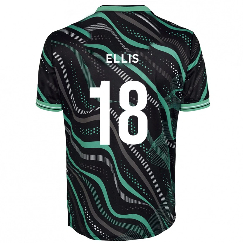 Danxen Femme Maillot Jack Ellis #18 Noir Vert Tenues Extérieur 2025/26 T-Shirt