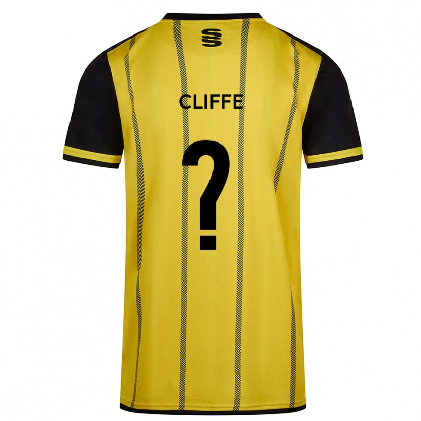 Danxen Femme Maillot Nathan Cliffe #0 Jaune Noir Tenues Extérieur 2025/26 T-Shirt