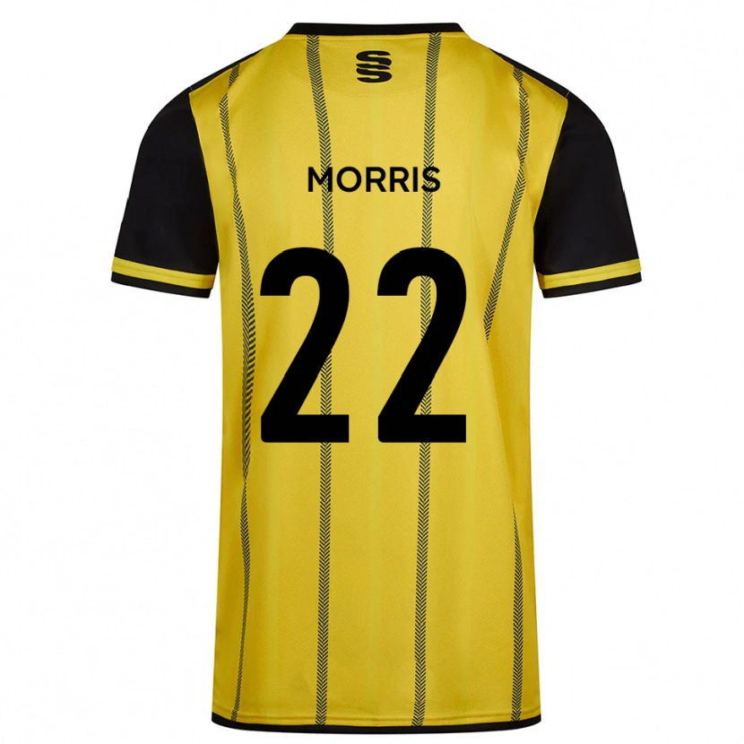 Danxen Femme Maillot Jack Morris #22 Jaune Noir Tenues Extérieur 2025/26 T-Shirt