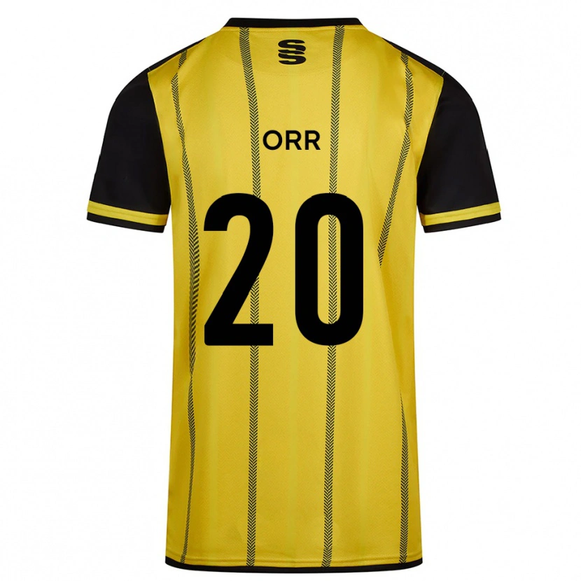 Danxen Femme Maillot Oliver Orr #20 Jaune Noir Tenues Extérieur 2025/26 T-Shirt