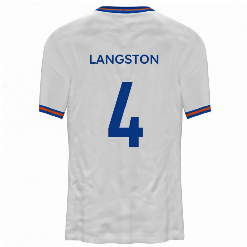 Danxen Femme Maillot George Langston #4 Blanc Bleu Tenues Extérieur 2025/26 T-Shirt