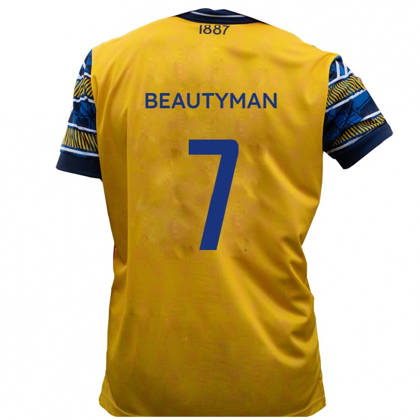 Danxen Femme Maillot Harry Beautyman #7 Jaune Noir Tenues Extérieur 2025/26 T-Shirt