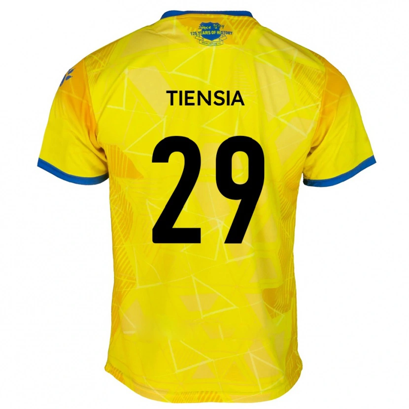 Danxen Femme Maillot Junior Tiensia #29 Jaune Bleu Tenues Extérieur 2025/26 T-Shirt
