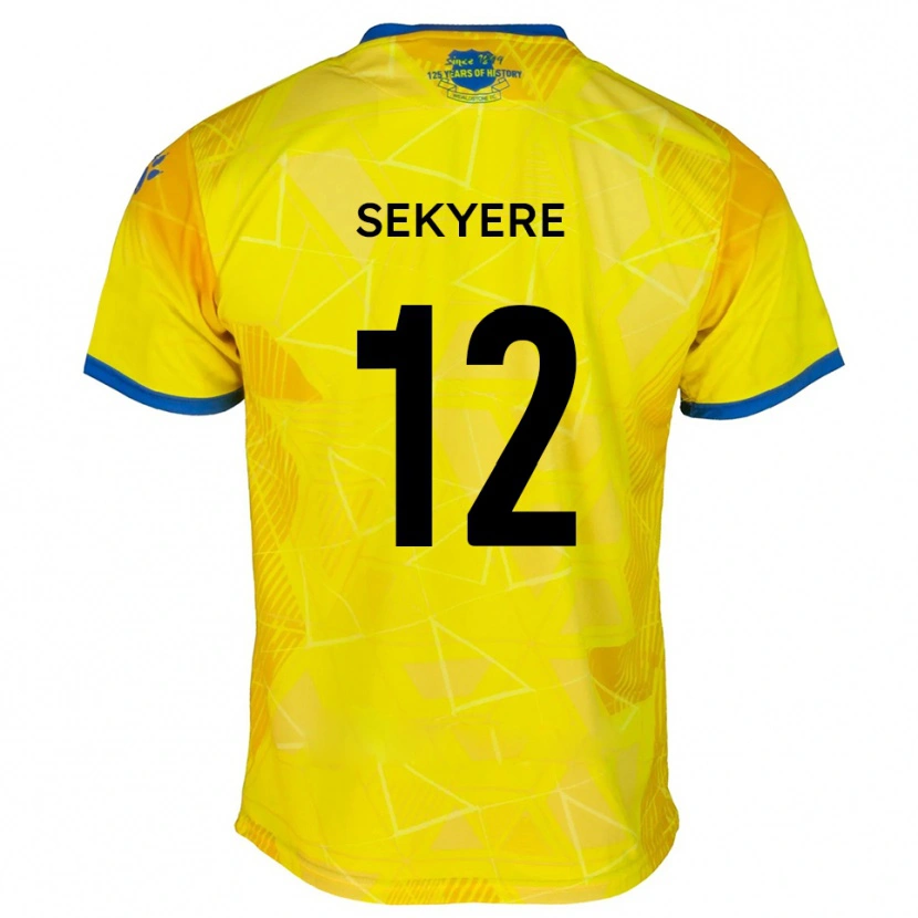 Danxen Femme Maillot Jeffrey Sekyere #12 Jaune Bleu Tenues Extérieur 2025/26 T-Shirt