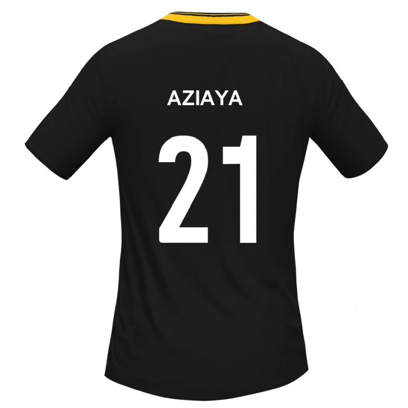 Danxen Femme Maillot David Aziaya #21 Noir Jaune Tenues Extérieur 2025/26 T-Shirt
