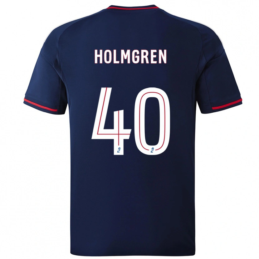Danxen Femme Maillot Emma Holmgren #40 Marine Rouge Tenues Extérieur 2025/26 T-Shirt