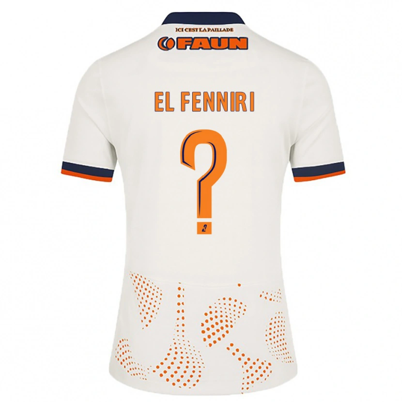 Danxen Femme Maillot Rayane El Fenniri #0 Blanc Orange Tenues Extérieur 2025/26 T-Shirt
