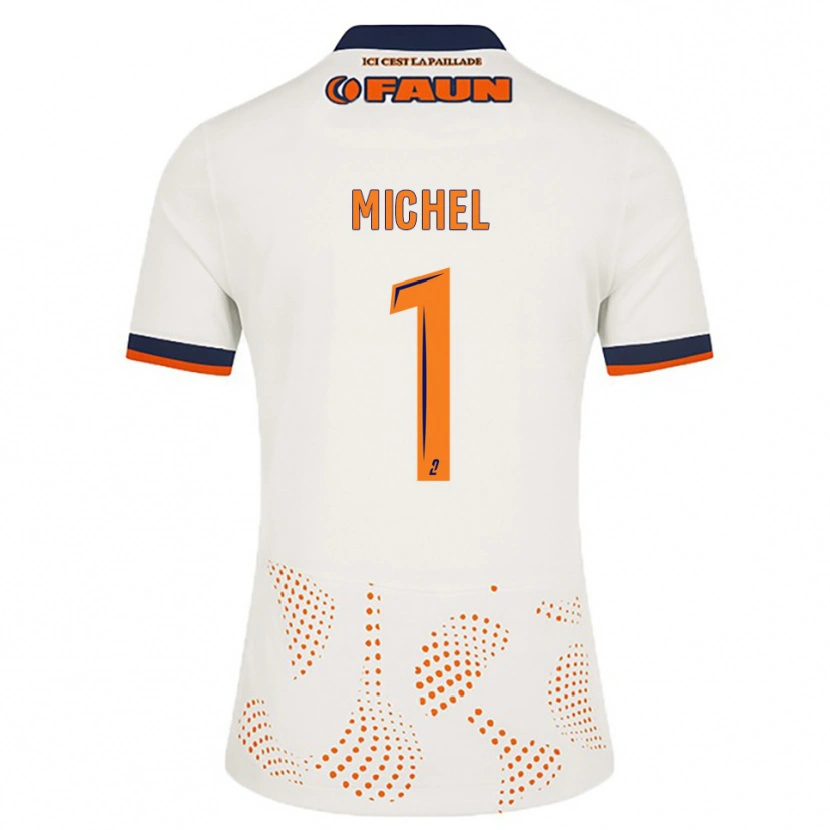 Danxen Femme Maillot Mathieu Michel #1 Blanc Orange Tenues Extérieur 2025/26 T-Shirt
