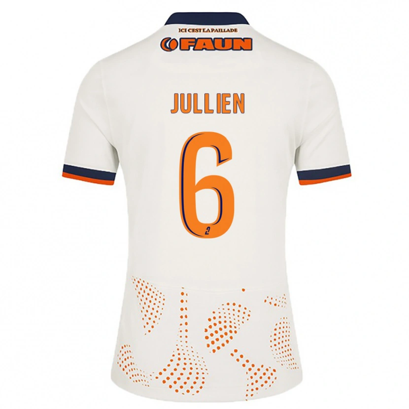 Danxen Femme Maillot Christopher Jullien #6 Blanc Orange Tenues Extérieur 2025/26 T-Shirt